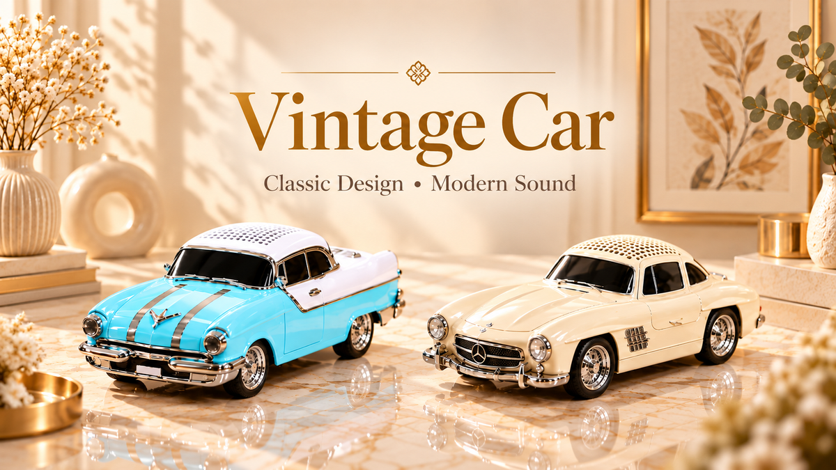Vintage car decor and Bluetooth speaker showpieces by Decoreway