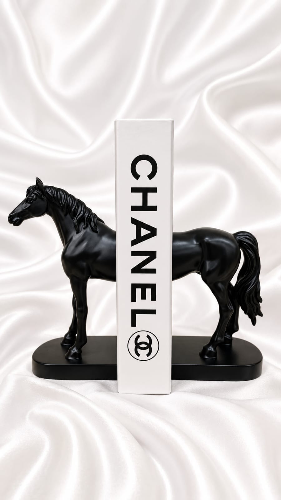 Modern Black Horse Bookends