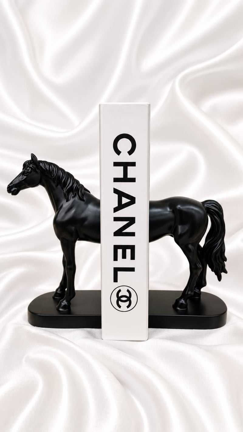 Modern Black Horse Bookends
