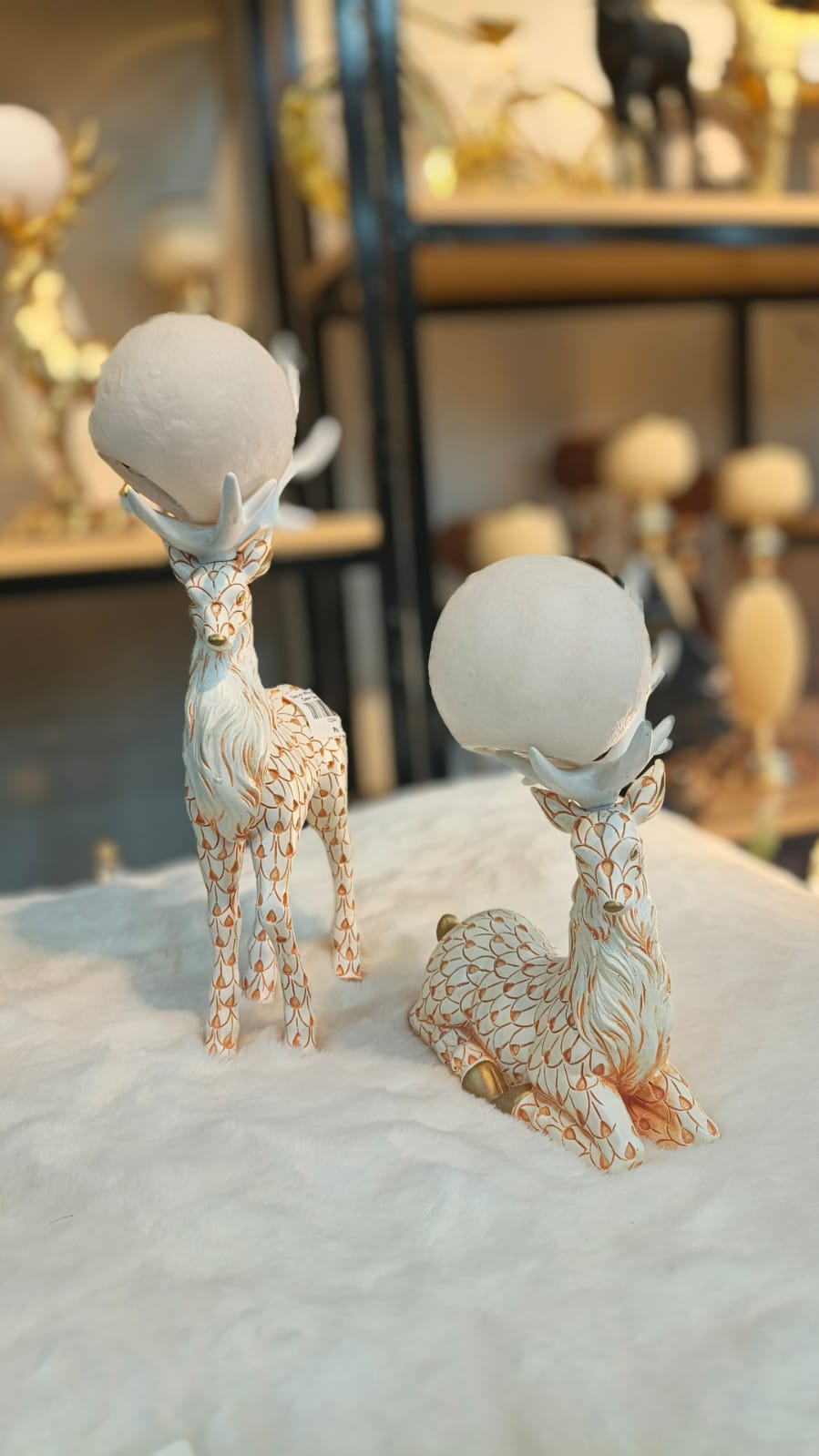 Luxury Metal Deer Figurine Set