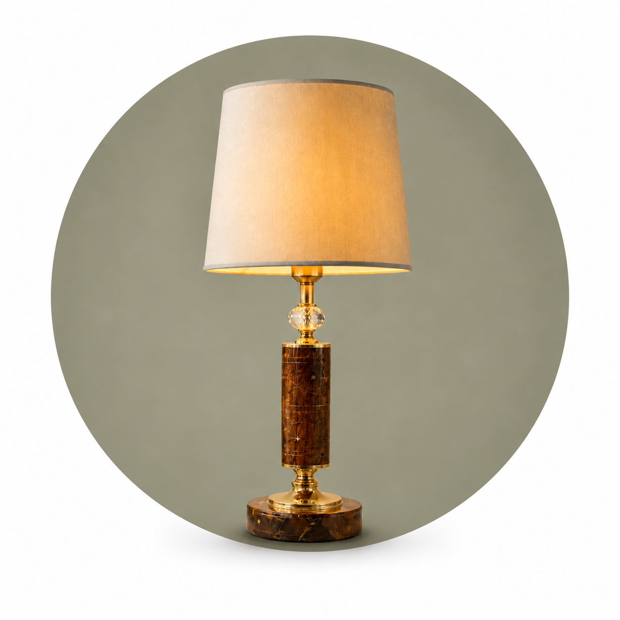 Golden Marble Crystal Table Lamp