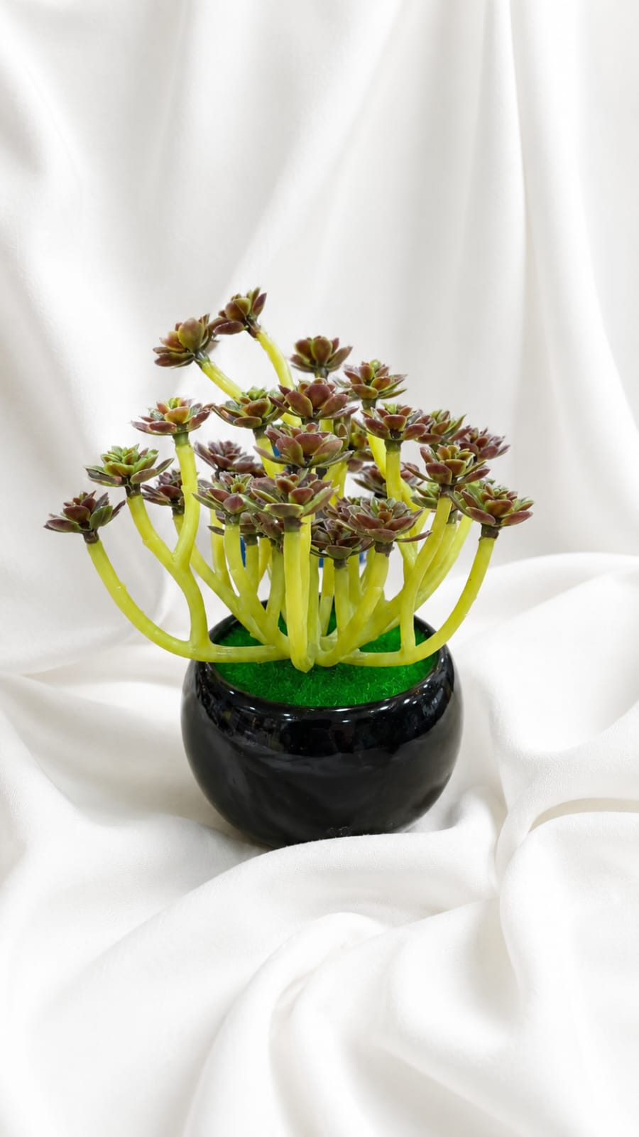 Artificial Succulent Mini Plant in Black Pot