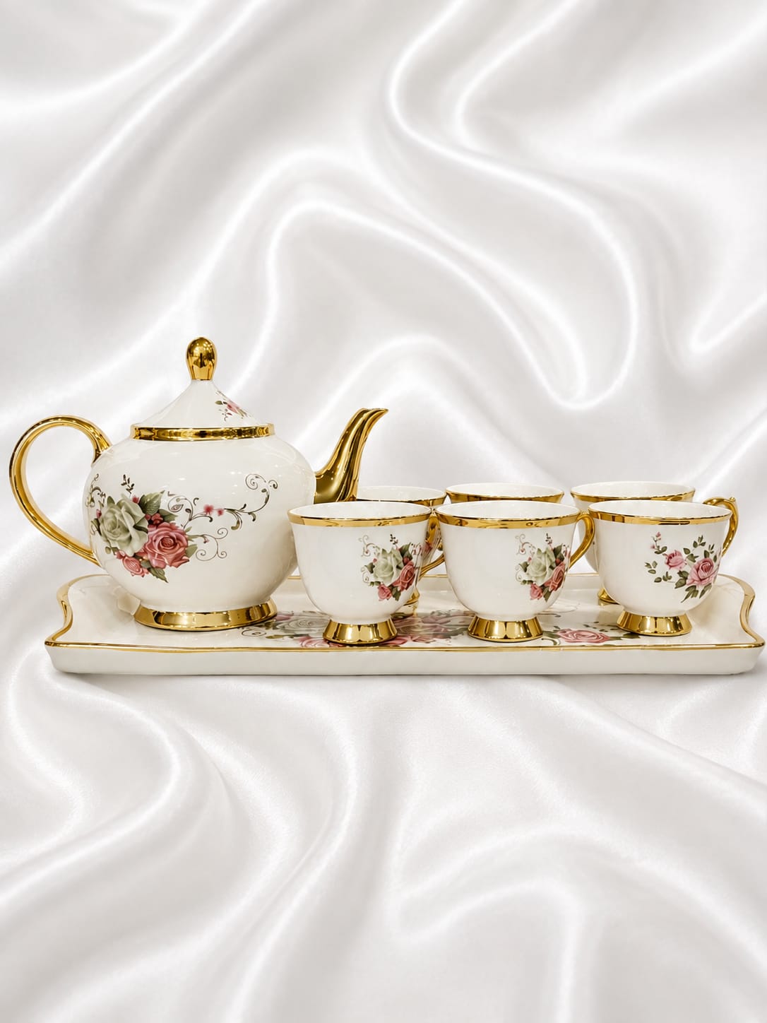 luxury marble tea set with dish