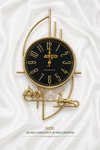 Luxury ATICO Wall Clock – Golden Modern Deer Design (28" × 20")