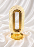 Rechargeable Oval Crystal Table Lamp – Dual White & Golden Light