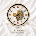 Vintage Industrial Metal Wall Clock – Exposed Gold Gear Design