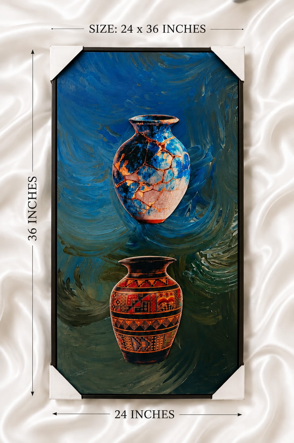 Artisan Heritage Vase Wall Art – Blue & Terracotta