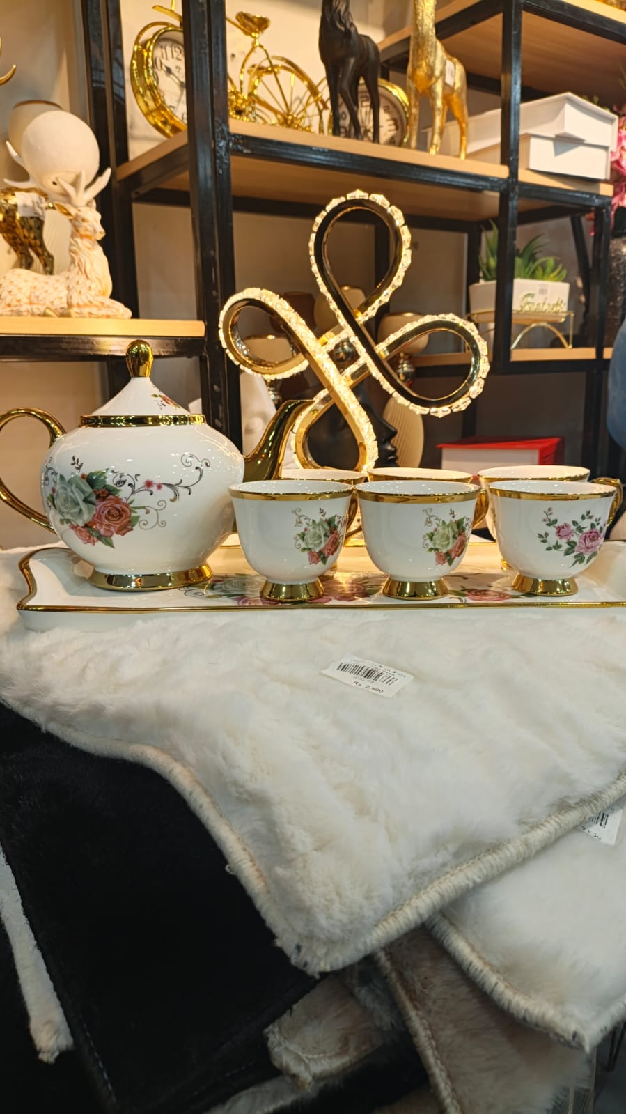 luxury marble tea set with dish