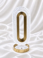 Rechargeable Oval Crystal Table Lamp – Dual White & Golden Light