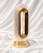 Rechargeable Oval Crystal Table Lamp – Dual White & Golden Light
