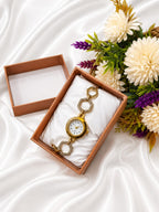 Luxury Gold-Tone Geometric Bracelet Watch