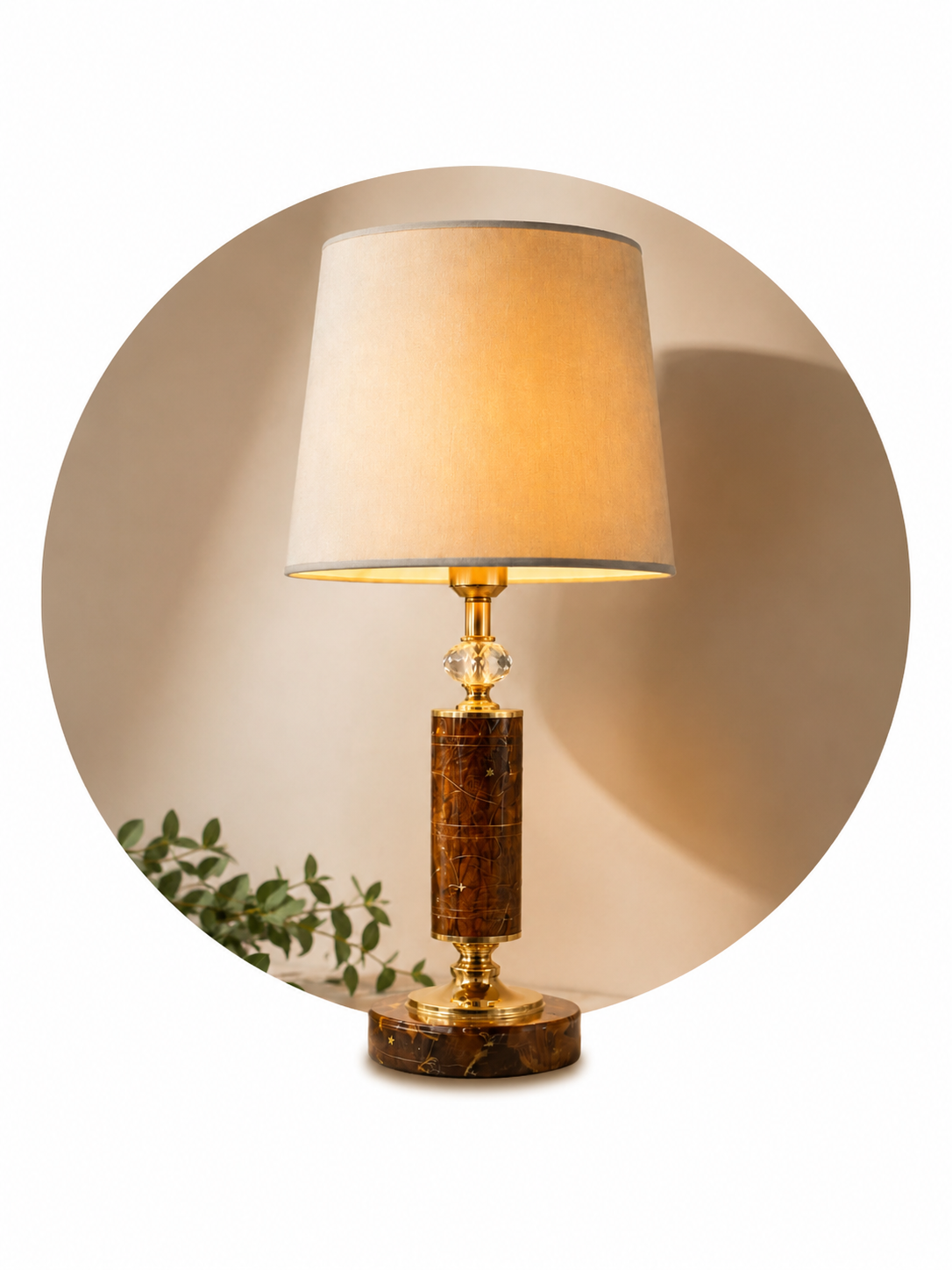 Golden Marble Crystal Table Lamp