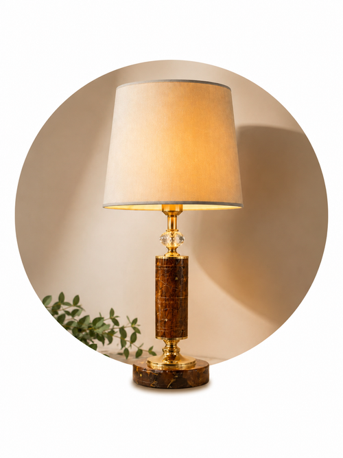 Golden Marble Crystal Table Lamp