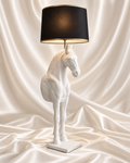 4.5 Ft White Horse Floor Lamp | Luxury Sculptural Decor
