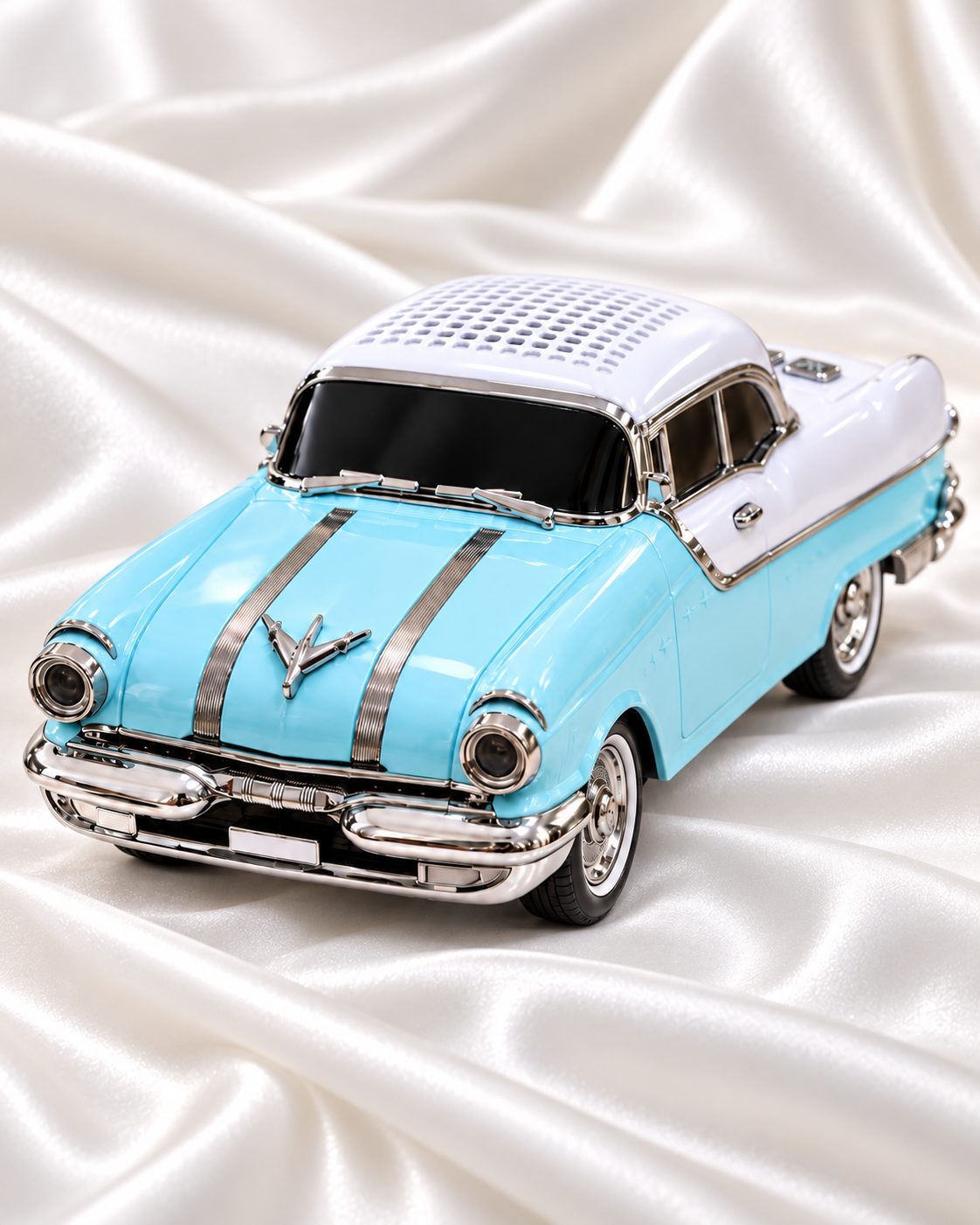 Blue & White Vintage Car Bluetooth Speaker | Metal Showpiece