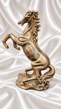 Antique Gold Rearing Horse Statue.                                          ✅ FREE HOME DELIVERY
