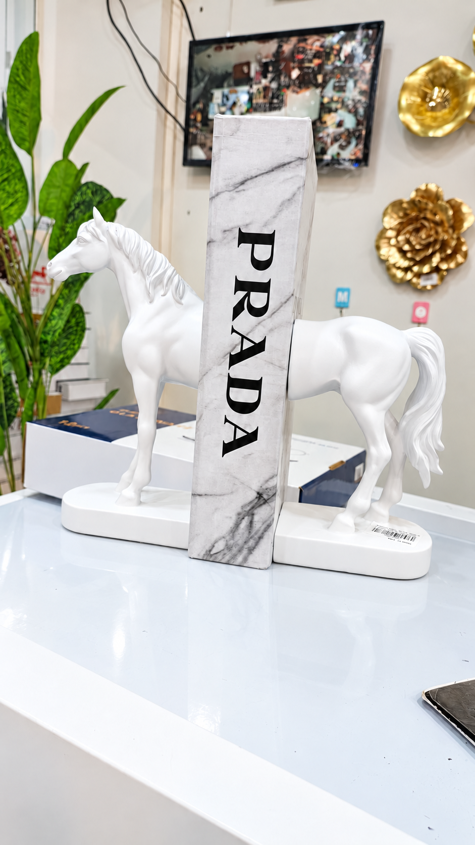 Elegant White Standing Horse Statue — Luxury Display