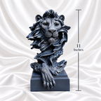 Blue Antique: Blue Antique Lion Head Statue 11 Inch – Luxury Decorative Showpiece