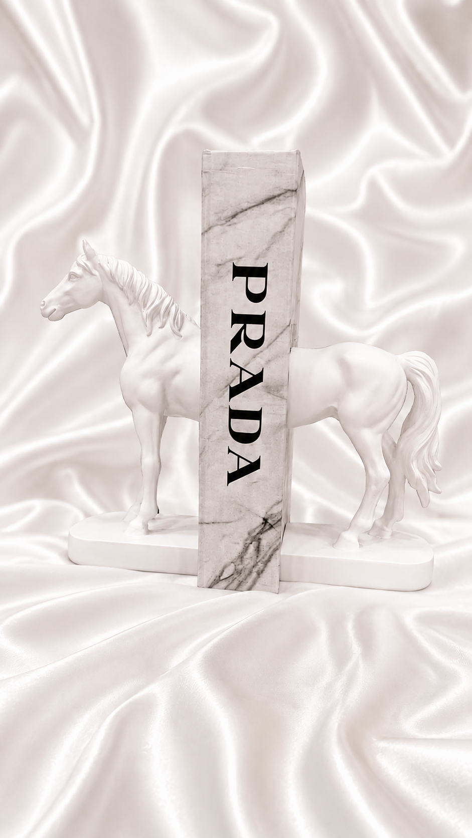 Elegant White Standing Horse Statue — Luxury Display