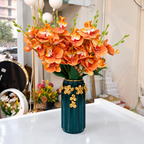 Luxury Gold Floral Decorative Vase Set with Artificial Flowers
