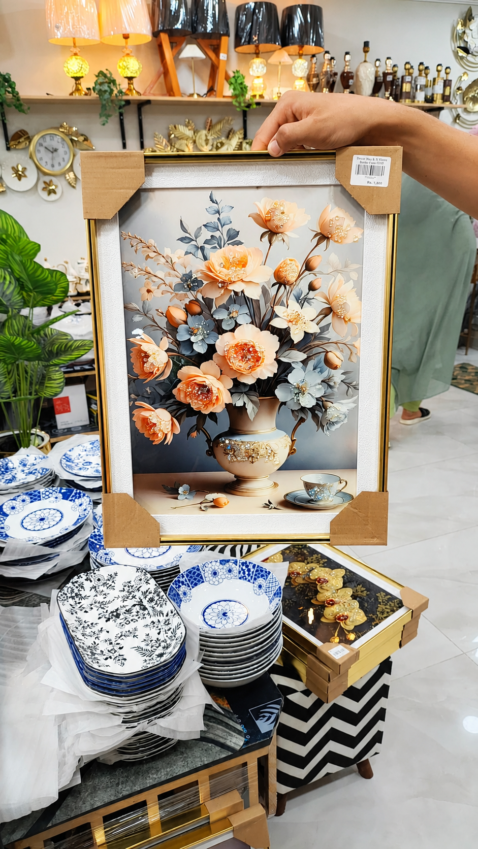 Soft Floral Vase Framed Art – Elegant Pastel Wall Decor