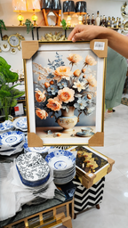 Soft Floral Vase Framed Art – Elegant Pastel Wall Decor