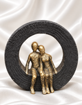 Loving Couple Arch Sculpture — Black & Gold.                                ✅ FREE HOME DELIVERY on this item!