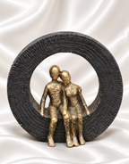 Loving Couple Arch Sculpture — Black & Gold.                                ✅ FREE HOME DELIVERY on this item!