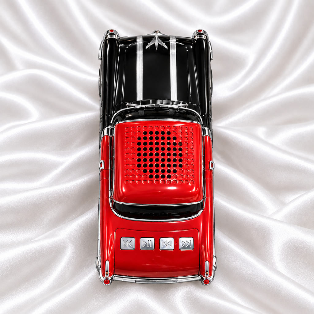 Red & Black Vintage Car Bluetooth Speaker | Metal Showpiece