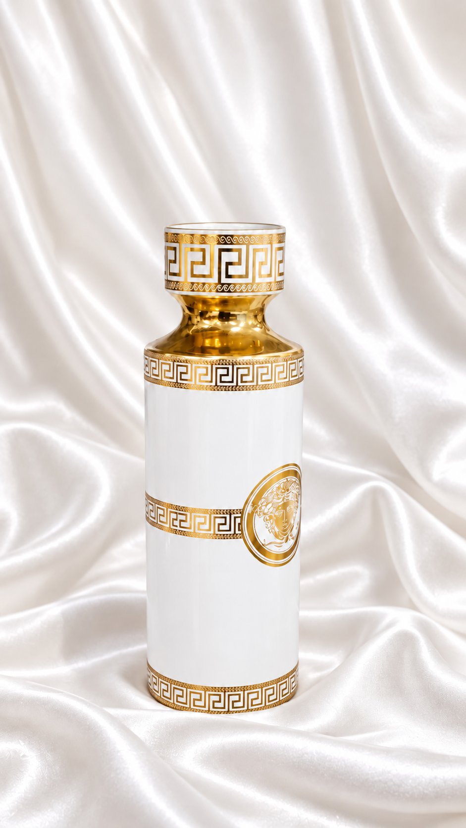Cardina — White & Gold Luxury Vase
Option: Style → Vase Only / With Floral Bunches                             ✅ FREE HOME DELIVERY