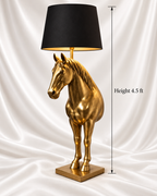 4.5 ft royal gold horse floor lamp with black lampshade