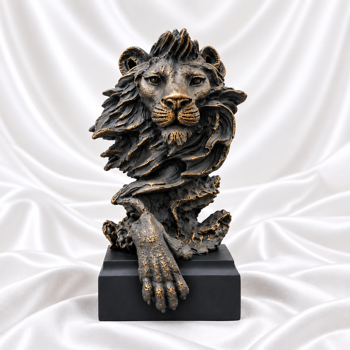 Grey Antique: Grey Antique Lion Head Statue 11 Inch – Luxury Decorative Showpiece