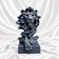 Blue Antique: Blue Antique Lion Head Statue 11 Inch – Luxury Decorative Showpiece