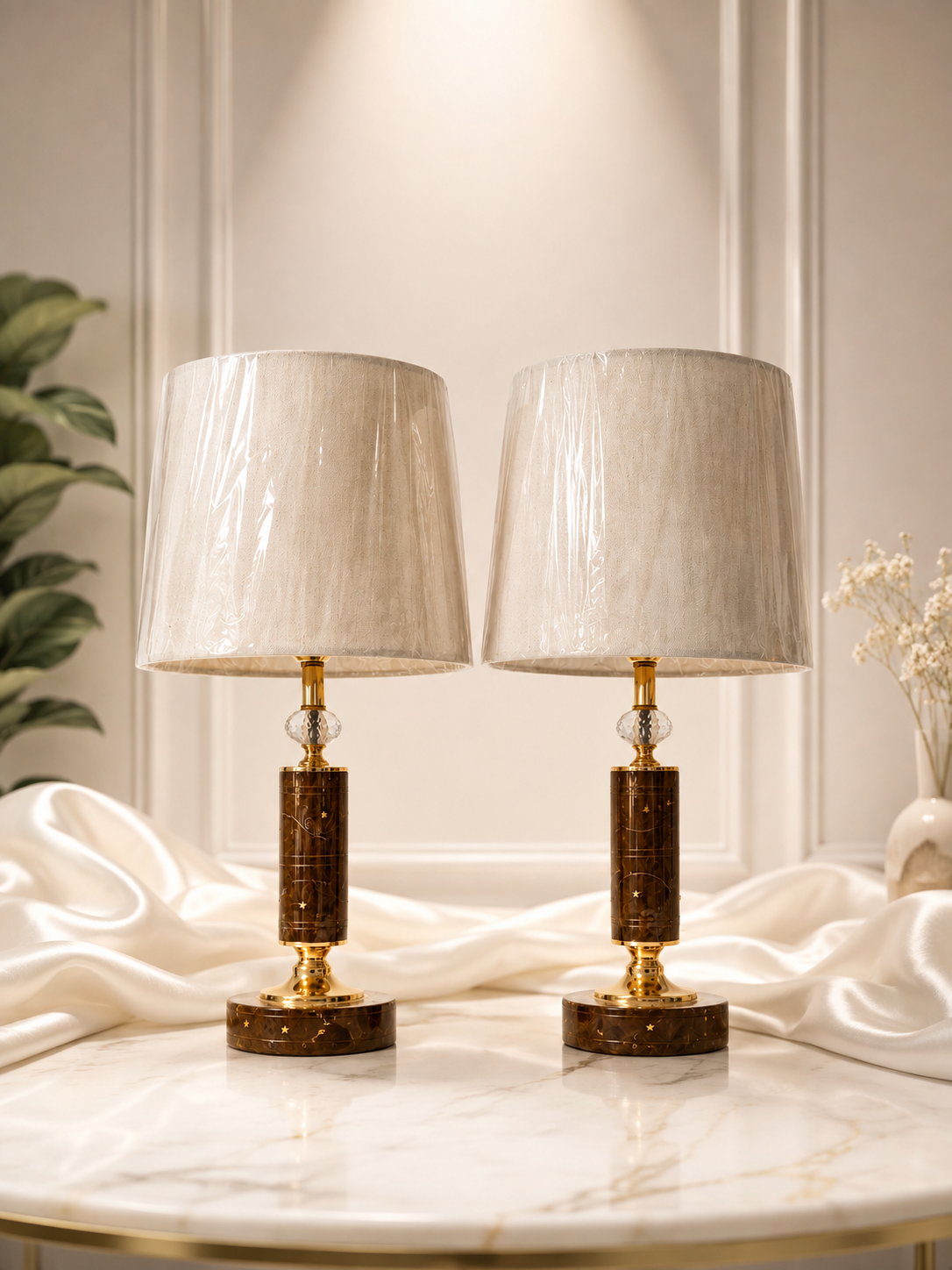 Golden Marble Crystal Table Lamp