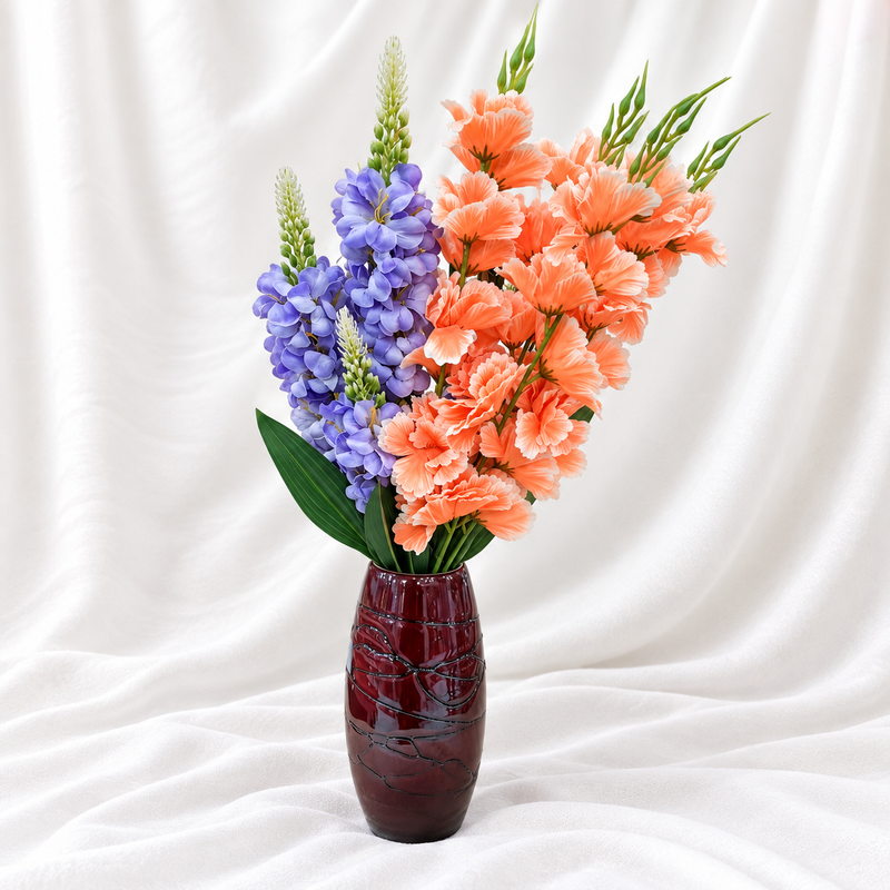 Burgundy Elegance Floral Vase Set.                                                  ✅ FREE HOME DELIVERY