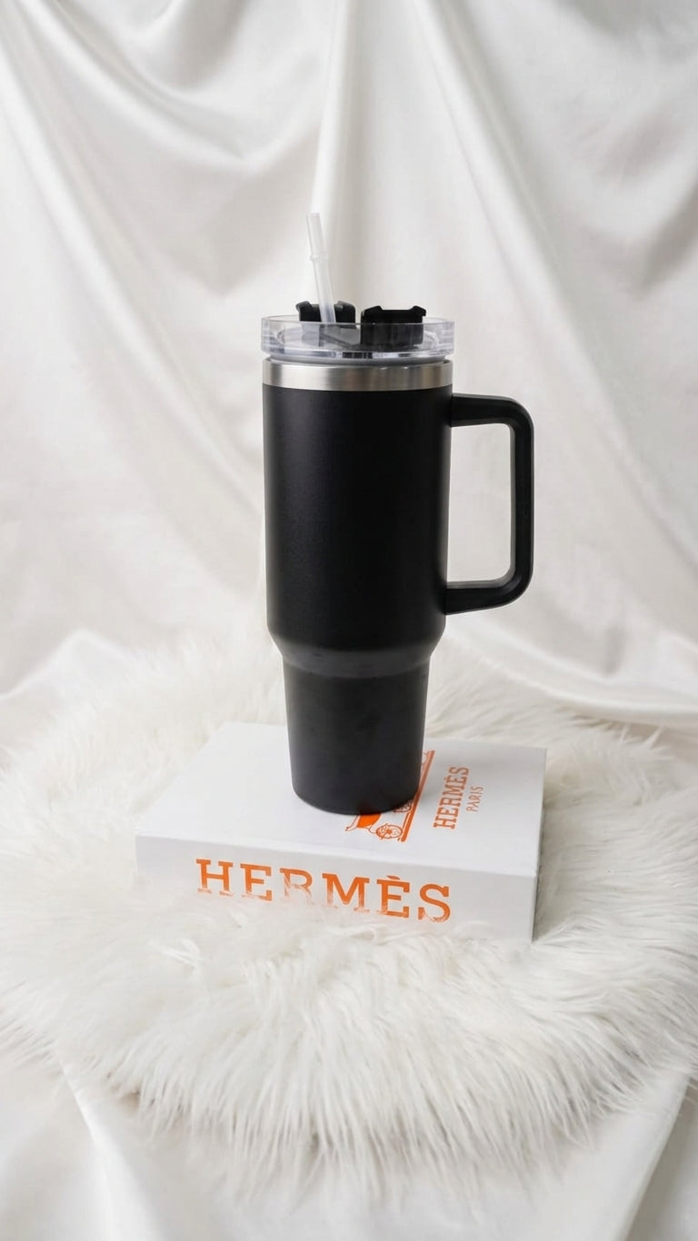 Matte Black Tumbler – 1.5L Stainless Steel Cup