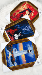 Set of 3 Framed Art Prints – Horse, Dancers & Lighthouse Wall Decor