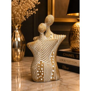 Modern Home Decoration Abstract Resin Crafts Sculpture Ornament Novel Creative 'Silence Is Golden' for Couples Made Bamboo